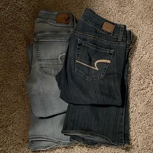 BUNDLE- American Eagle artist flare jeans, super stretch.